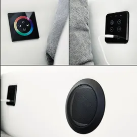 luma-home Multimedia-Ecksofa Couch mit RGB-LED Bluetooth Soundsystem USB, in Grau / Weiß / 15410 - Grau