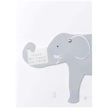 räder Tierische Babykarte Elefant Wir freuen Uns riesig