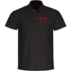 multifanshop Poloshirt - Düsseldorf - Herzschlag - Druck rot - Polo