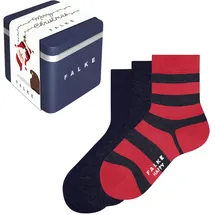 Falke Unisex Kinder Socken Happy Triple Pack Giftbox K So Baumwolle gemustert 3 Paar, Mehrfarbig Blue Red Mix 0019, 31-34 - 31-34