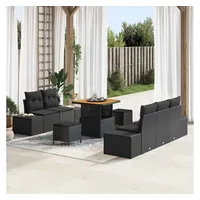 vidaXL Garten-Sofa-Set 8-tlg. Schwarz