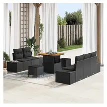 vidaXL Garten-Lounge-Set 8-tlg. schwarz