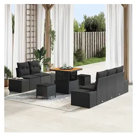 vidaXL Garten-Lounge-Set 8-tlg. schwarz