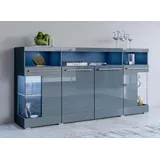 INOSIGN Sideboard »India,Breite 182cm, stilvolle Kommode mit Glastüren«, Kombikommode viel Stauraum, Einlegeböden verstellbar,ohne Beleuchtung,