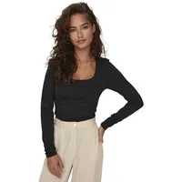 Only Langarmshirt ONLEA L/S 2-WAY DEEP NECK in Schwarz