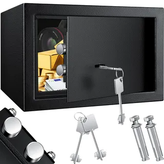 Kesser Möbeltresor mit Doppelbartschloss, Safe Geldschrank Boden-Wandtresor Wandsafe ink. 2 x Schlüssel, & Befestigungsschraube