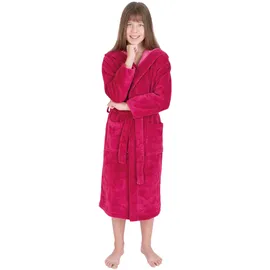 WeWo Fashion Kinderbademantel WEWO FASHION "8514" Gr. 140, pink (fuscia), L:92cm, Baumwoll-Mix, Hausmäntel, mit kuscheliger Kapuze