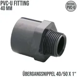 BEVO PVC Übergangsnippel d 50 40 mm x 1 mm