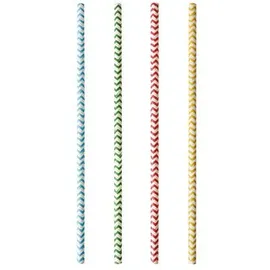 Papstar Trinkhalme Papier Ø 6 mm 20 cm 25 St. Schwarz/Weiß