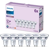 Philips LED Classic Lampe mit 50W, GU10 Sockel, Neutralweiß (4000K) 6er Pack