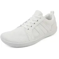 MIEHUIAI Herren Barfußschuhe Damen Breite Barfuss Schuhe Barfussschuhe Leicht Atmungsaktiv Fitnessschuhe Walkingschuhe Zero Drop Sohle Sneakers(8815 Weiß,43EU) - 43 EU