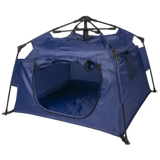 DUVO+ Hundehütte Aufklappbares Zelt blau für Hunde blau Größe: S Maße: 70 x 70 x 47 cm