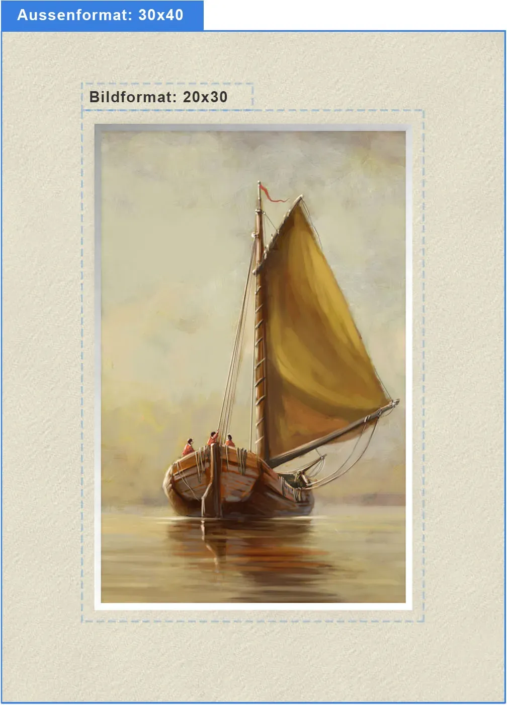 Nielsen Fertig-Passepartout - 2,6 mm Stärke Creme / 30 x 40 / 20 x 30