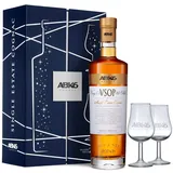 ABK6 Cognac VSOP Grand Cru Geschenkset mit 2 Glasern - Preisgekronter Single Estate Cognac aus Frankreich, 0,7 l