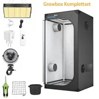 Growbox Komplettset 80x80x160 cm mit 100W LED Pflanzenwachstumslampe, Anbauzelt, Gewächshaus-Komplettset
