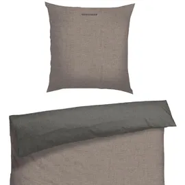 Tchibo Doubleface Renforcé taupe/dunkelgrau 155 x 220 cm + 80 x 80 cm