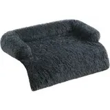 Hundebett XXL Plüsch 122 x 95 x 18 cm dunkelgrau