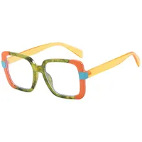 JRLLFD Quadratischer bunter Brillenrahmen für Damen, transparente Herrenbrille, 5, Einheitsgröße - Einheitsgröße