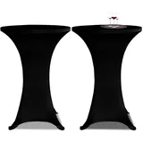 vidaXL Tischhusse Stretch Schwarz Ø 80 cm 2er Set