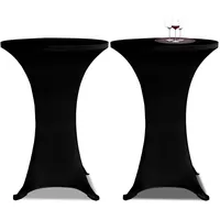 vidaXL Tischhusse Stretch Schwarz Ø 80 cm 2er Set