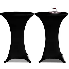 vidaXL Tischhusse Stretch Schwarz Ø 80 cm 2er Set