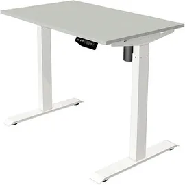Kerkmann Move 1 elektrisch höhenverstellbarer Schreibtisch lichtgrau rechteckig, T-Fuß-Gestell weiß 100,0 x 60,0 cm