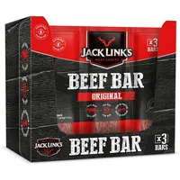 Jack Links Protein Riegel Beef Original – 30er Pack (30 x 22,5 g) – Low Carb Proteinriegel - Eiweißriegel - Protein Bar - Energieriegel - Snack für unterwegs und im Gym, Fitness - High Protein Snack