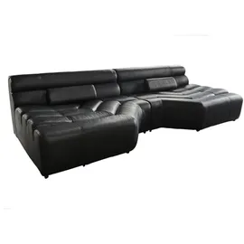 KAWOLA Big Sofa TARA Wohnlandschaft Leder schwarz