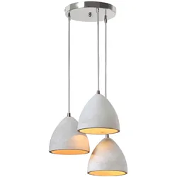 SALESFEVER Hängeleuchte "Thea", grau (betongrau, silberfarben), H: 120cm, Lampen, 3x Lampenschirme aus Beton