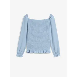 bonprix Langarmshirt mit Smok, grau, 32/34 (XS)