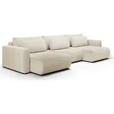 petits-meubles U-Sofa Couch 4-Sitzer Beige