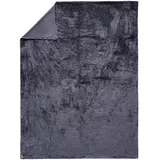 Zoeppritz Reborn Bliss-Decke – Kunstfell Kuscheldecke – flauschige und luxuriöse Fellimitat-Decke mit glatter Rückseite - 140x190 cm – 970 charcoal – von ’zoeppritz since 1828’