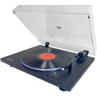 PL860SW Audio-Plattenspieler mit Riemenantrieb (Schwarz, Transparent)