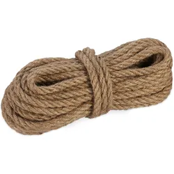 Relaxdays Juteseil 8 mm, Naturseil 40 m lang, biologisch abbaubar, Basteln, Garten, Verpackung, Kratzbaum, Kordel, natur