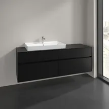 Villeroy & Boch Collaro Waschtischunterschrank C026B0VL 160x54,8x50cm, Waschtisch links, LED-Beleuchtung 12W, Volcano black