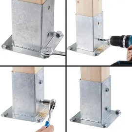 SOTech Bodenanker zum Aufschrauben 100 x 152 mm Stahl
