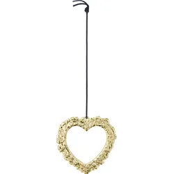 Karen Blixen Christbaumschmuck 7,5 cm Herz mit Blumen goldfarben