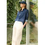 Denim Look Baumwollhemdbluse - Blau