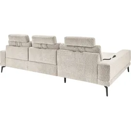 Set One by Musterring Ecksofa "SO 3600, inkl motor. Sitztiefenverstellung, Kopfstützen, Nierenkissen", beige (kama sand), B:293cm H:85cm T:180cm, 100% Polyester, SET ONE BY MUSTERRING, Sofas, Ecksofa, Sitzhöhe 44 cm, Kaltschaum, Breite 293 x Tiefe 180 cm, Kama sand