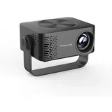 Mini Beamer - LED T4 - 1080p Full HD, WLAN, Integrierter Lautsprecher, Tragbar, EU-Stecker, Adapter enthalten - Schwarz - Schwarz