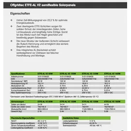 Offgridtec ETFE-AL 60W semi-flexibles18V Solarpanel mit integrierter Aluminiumplatte V2