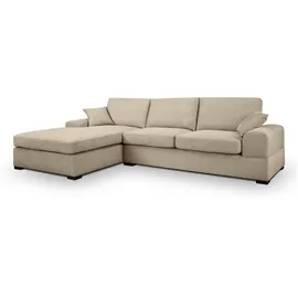xonox Eckcouch Strukturstoff L-Form 3-Sitzer Beige