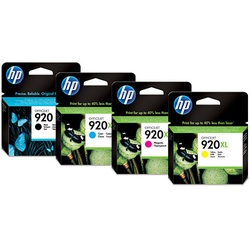 HP Tintenset Nr. 920XL Cyan, Magenta, Yellow, Schwarz