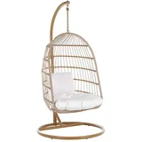 Beliani Hängesessel ALLERA Beige/Weiß