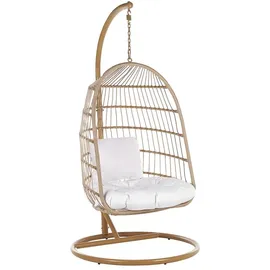 Beliani Hängesessel ALLERA Beige/Weiß