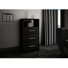 matkam Kommode 3so 40 x 75 x 35 cm Schwarz