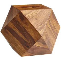 KADIMA DESIGN Sheeshamholz Couchtisch, Diamant-Design, 57x42,5x57 cm, 30 kg Belastbarkeit
