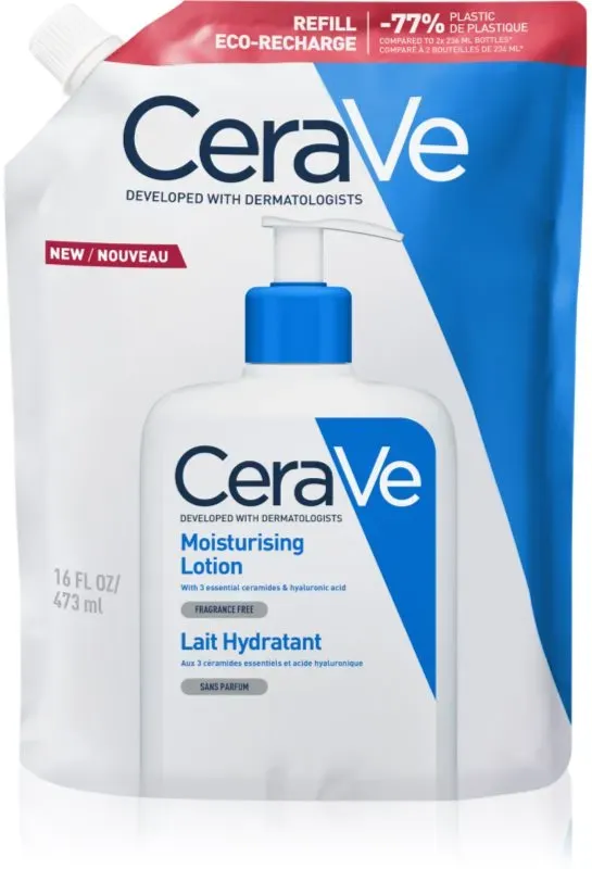 CeraVe Moisturizers Lotion feuchtigkeitsspendendes Gesichts und Bodylotion für trockene und sehr trockene Haut 473 ml