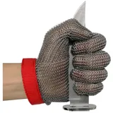 Schnittfeste Handschuhe 304 Edelstahl-Draht Metallhandschuhe, Sicherheitsarbeitshandschuhe, Küchennetzgereisfeste, Die Resistente Stabbeständige Schutzhandschuhe Schneiden (Size : 1 Piece/M)