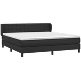 vidaXL Boxspringbett mit Matratze Schwarz 160x200 cm Kunstleder